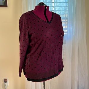 NWT | Lane Bryant V-Neck Polka Dot Sweater | 22/24